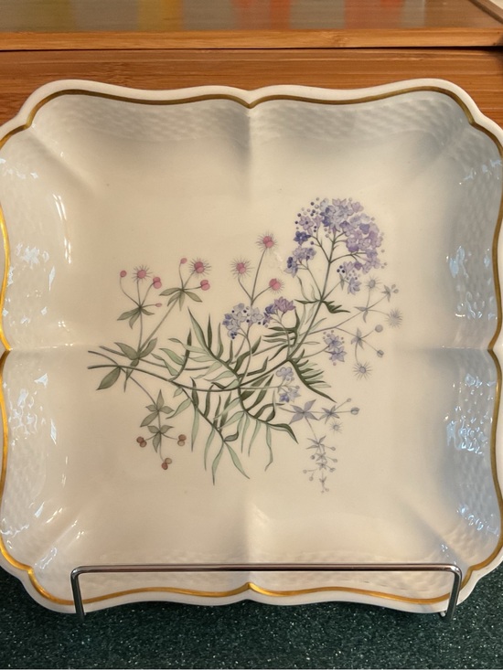 Richard Ginori Other - Floral Porcelain Serving Platter in Cream with Gold Trim